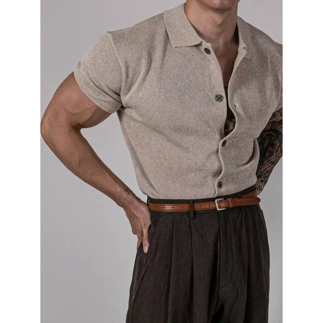 韓國🇰🇷4色亞麻混紡開襟針織襯衫『韓國連線』