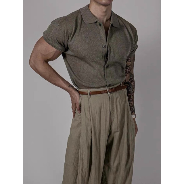 韓國🇰🇷4色亞麻混紡開襟針織襯衫『韓國連線』