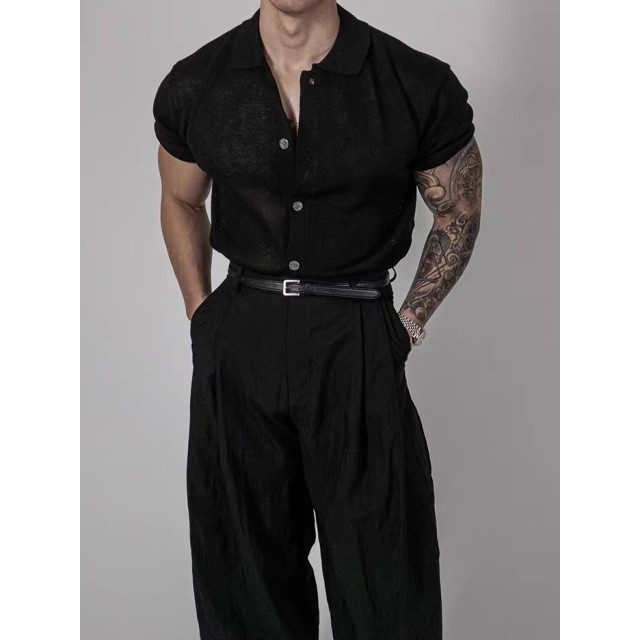 韓國🇰🇷4色亞麻混紡開襟針織襯衫『韓國連線』