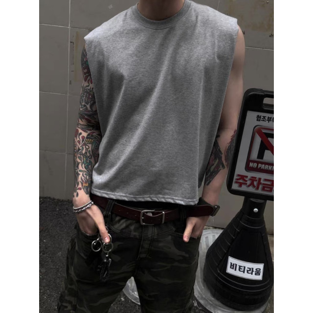 韓國🇰🇷4色削尖超短版無袖背心『韓國連線』