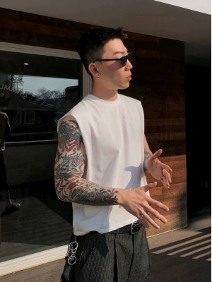 韓國🇰🇷4色削尖超短版無袖背心『韓國連線』