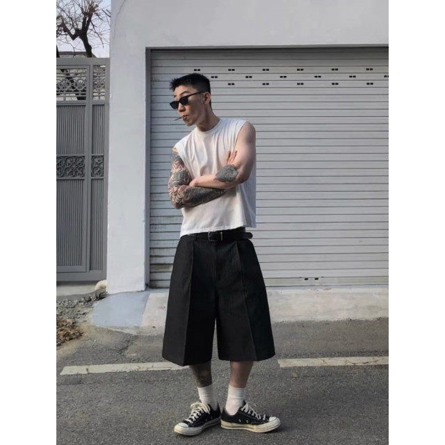 韓國🇰🇷直紋縫標丹寧短褲『韓國連線』