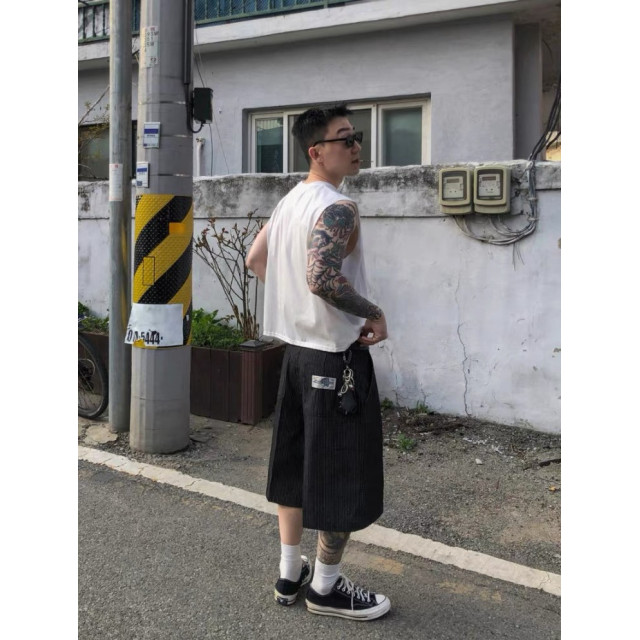 韓國🇰🇷直紋縫標丹寧短褲『韓國連線』