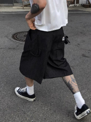 韓國🇰🇷直紋縫標丹寧短褲『韓國連線』