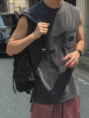 韓國🇰🇷簡約單口袋無袖背心『韓國連線』