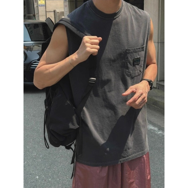 韓國🇰🇷簡約單口袋無袖背心『韓國連線』