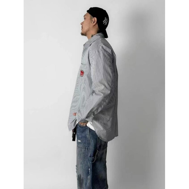 韓國🇰🇷POWERBATTERIES條紋長袖襯衫『韓國連線』