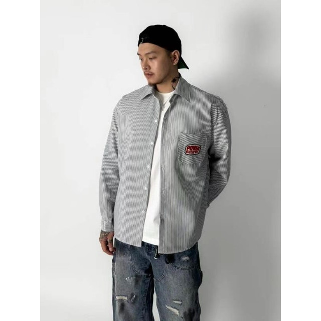 韓國🇰🇷POWERBATTERIES條紋長袖襯衫『韓國連線』