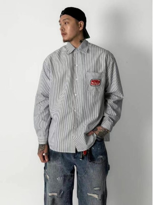 韓國🇰🇷POWERBATTERIES條紋長袖襯衫『韓國連線』