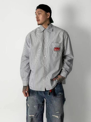 韓國🇰🇷POWERBATTERIES條紋長袖襯衫『韓國連線』