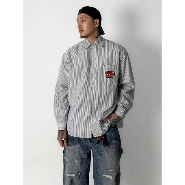 韓國🇰🇷POWERBATTERIES條紋長袖襯衫『韓國連線』