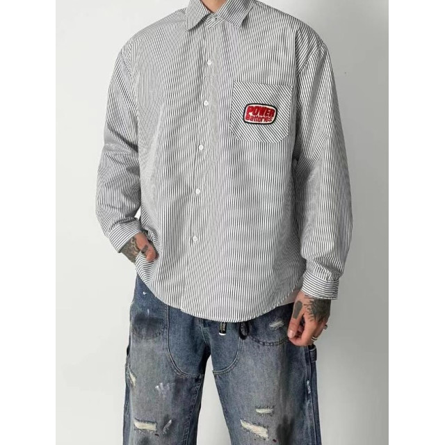 韓國🇰🇷POWERBATTERIES條紋長袖襯衫『韓國連線』