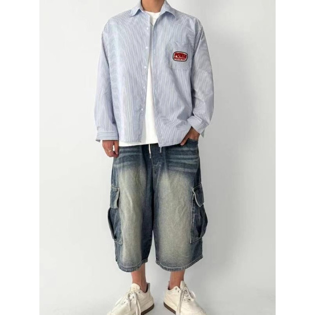 韓國🇰🇷POWERBATTERIES條紋長袖襯衫『韓國連線』