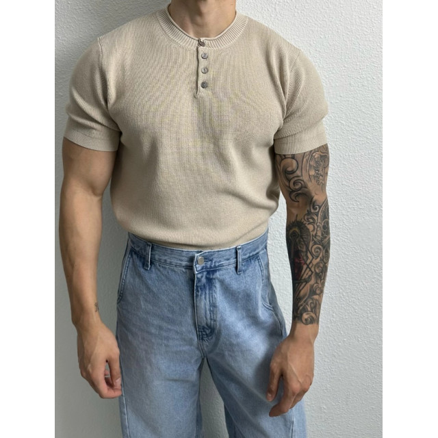 韓國🇰🇷4色薄款亨利領排扣針織短袖『韓國連線』