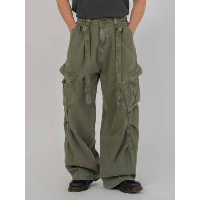 韓國🇰🇷寬鬆腰帶水洗工裝褲『韓國連線』