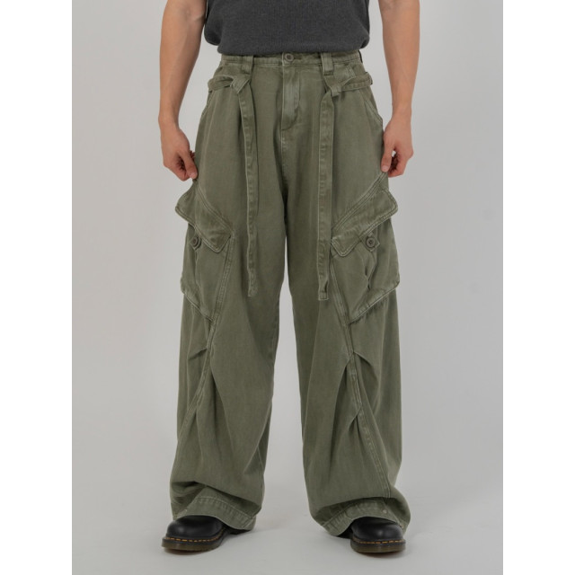 韓國🇰🇷寬鬆腰帶水洗工裝褲『韓國連線』