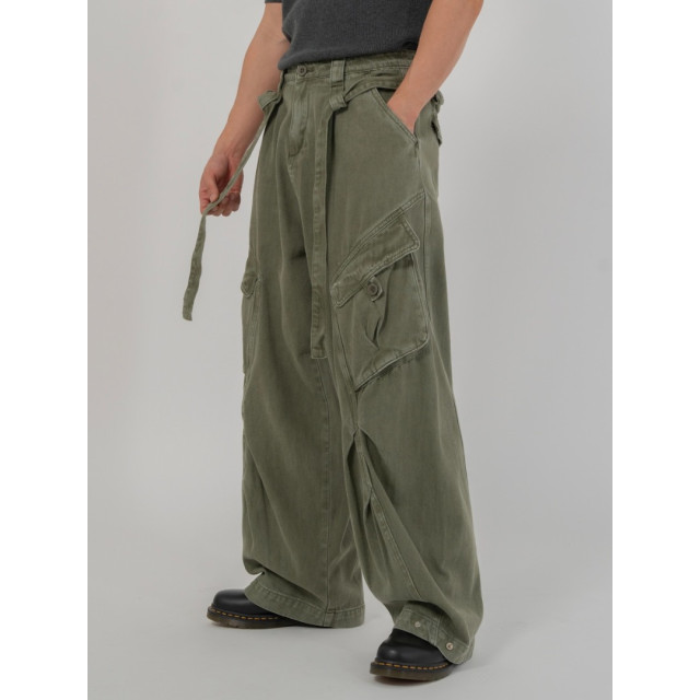 韓國🇰🇷寬鬆腰帶水洗工裝褲『韓國連線』