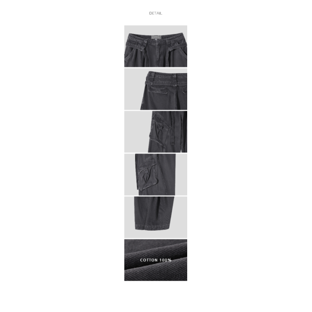 韓國🇰🇷寬鬆腰帶水洗工裝褲『韓國連線』