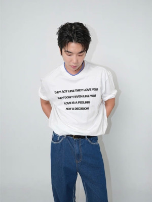 韓國🇰🇷薄款寬鬆字母印花短袖『韓國連線』