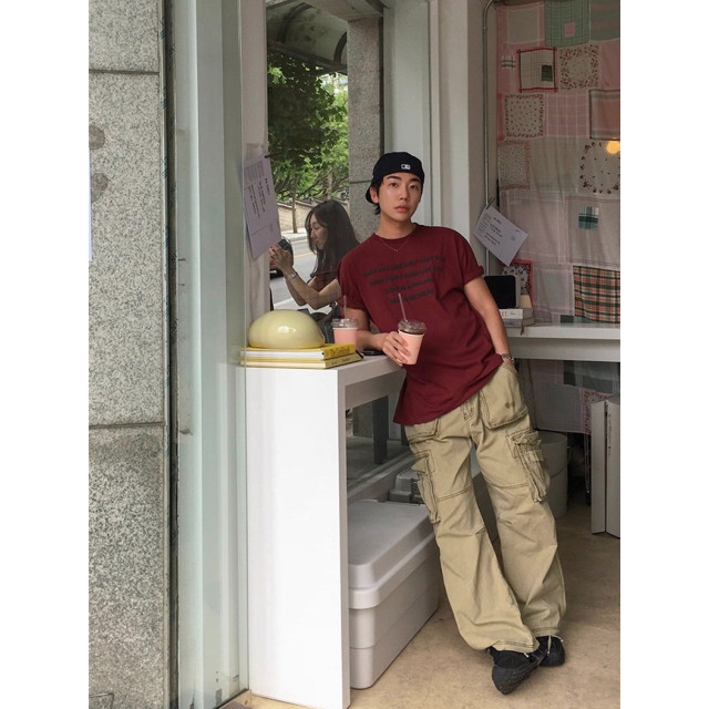 韓國🇰🇷薄款寬鬆字母印花短袖『韓國連線』