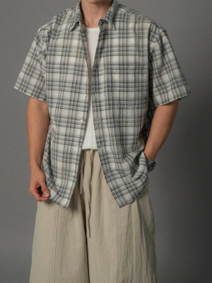 韓國🇰🇷6色夏季薄款格紋短袖襯衫『韓國連線』