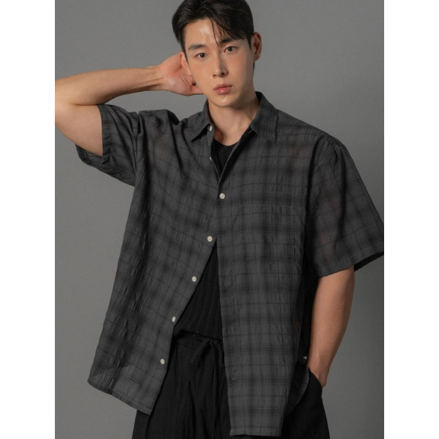 韓國🇰🇷6色夏季薄款格紋短袖襯衫『韓國連線』