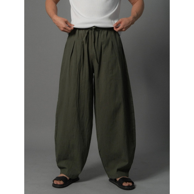 韓國🇰🇷4色亞麻雙摺痕彈性寬褲『韓國連線』