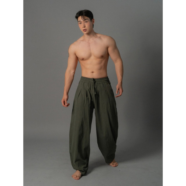 韓國🇰🇷4色亞麻雙摺痕彈性寬褲『韓國連線』