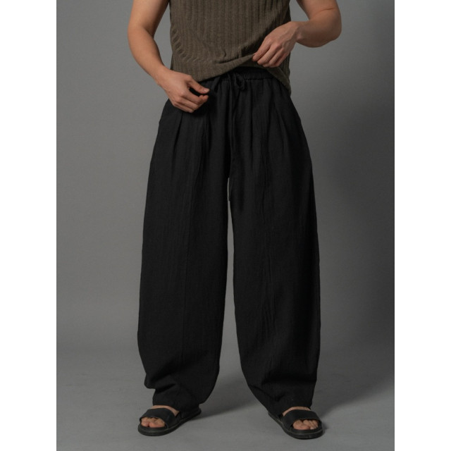 韓國🇰🇷4色亞麻雙摺痕彈性寬褲『韓國連線』