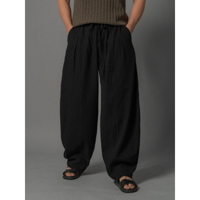 韓國🇰🇷4色亞麻雙摺痕彈性寬褲『韓國連線』