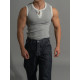 韓國🇰🇷拼接合身亨利領無袖背心『韓國連線』