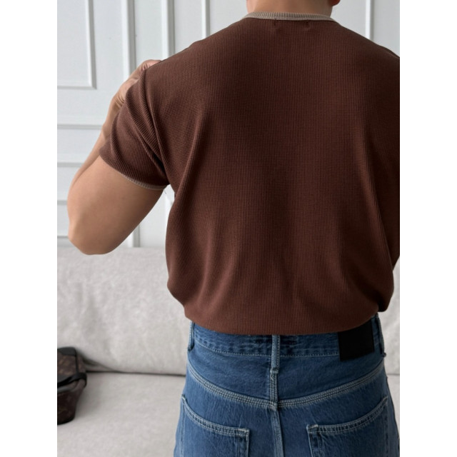 韓國🇰🇷3色華夫格圓領亨利短袖『韓國連線』