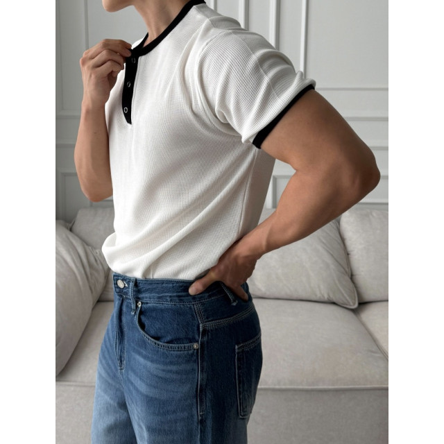 韓國🇰🇷3色華夫格圓領亨利短袖『韓國連線』