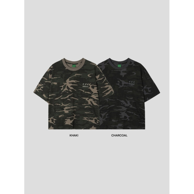 韓國🇰🇷寬鬆休閒迷彩短版T『韓國連線』