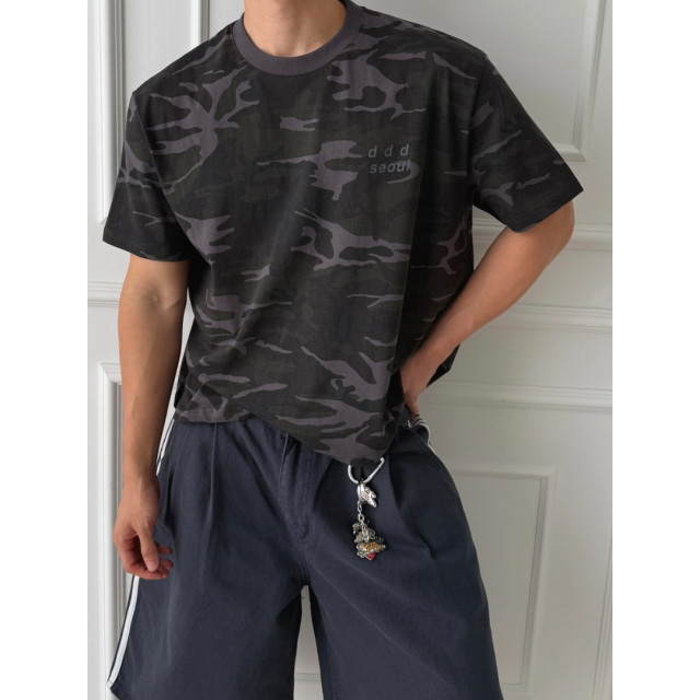 韓國🇰🇷寬鬆休閒迷彩短版T『韓國連線』