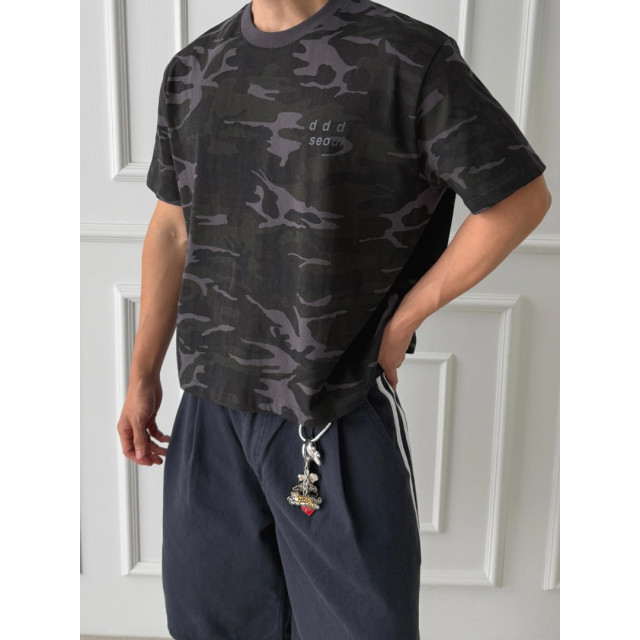 韓國🇰🇷寬鬆休閒迷彩短版T『韓國連線』