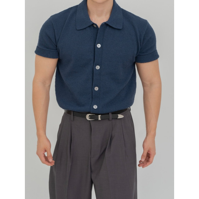 韓國🇰🇷6色夏季翻領開襟針織襯衫『韓國連線』