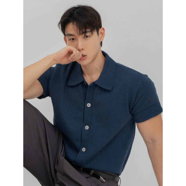 韓國🇰🇷6色夏季翻領開襟針織襯衫『韓國連線』