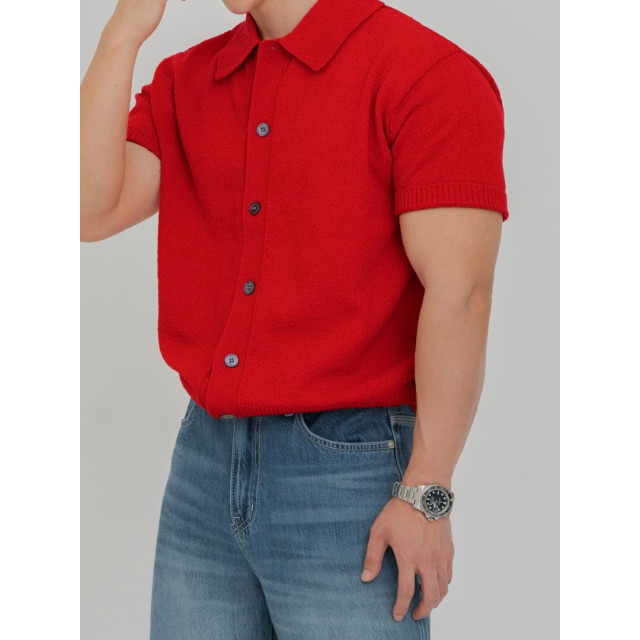 韓國🇰🇷6色夏季翻領開襟針織襯衫『韓國連線』