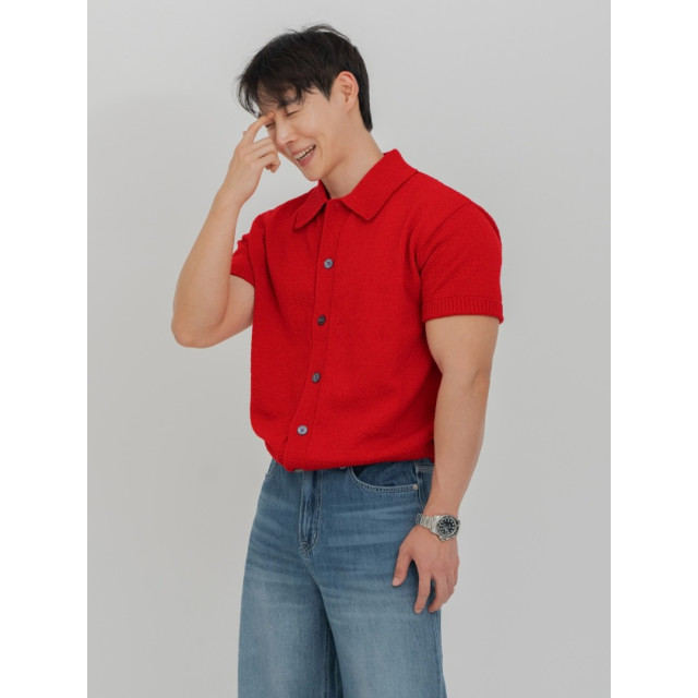 韓國🇰🇷6色夏季翻領開襟針織襯衫『韓國連線』