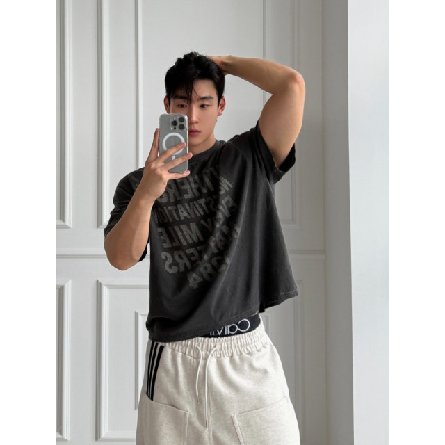 韓國🇰🇷寬鬆字母印花短版上衣『韓國連線』