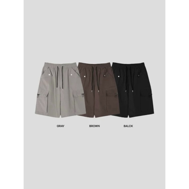 韓國🇰🇷尼龍工裝寬口袋七分短褲『韓國連線』