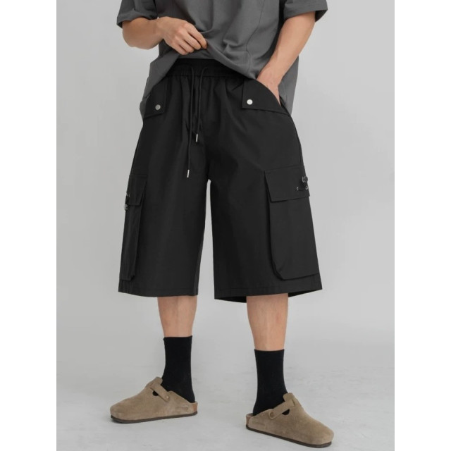 韓國🇰🇷尼龍工裝寬口袋七分短褲『韓國連線』