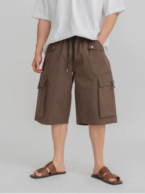 韓國🇰🇷尼龍工裝寬口袋七分短褲『韓國連線』