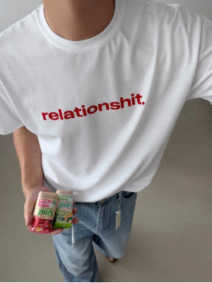 韓國🇰🇷寬鬆簡約印花短版短袖『韓國連線』