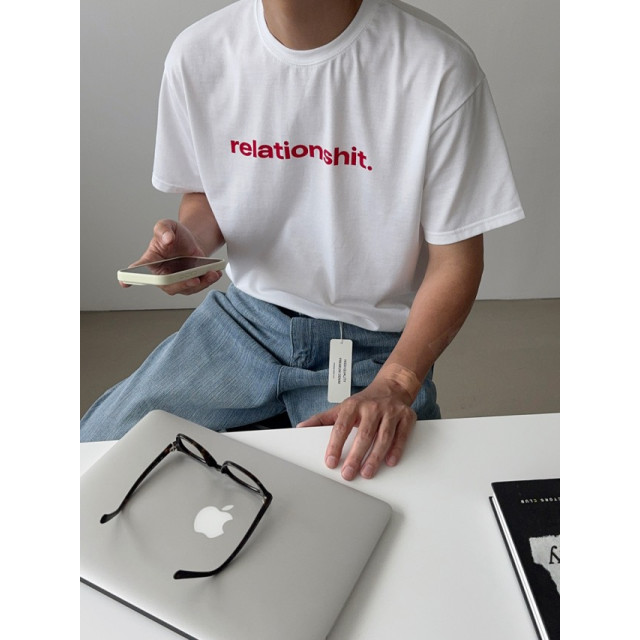 韓國🇰🇷寬鬆簡約印花短版短袖『韓國連線』