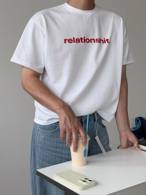 韓國🇰🇷寬鬆簡約印花短版短袖『韓國連線』