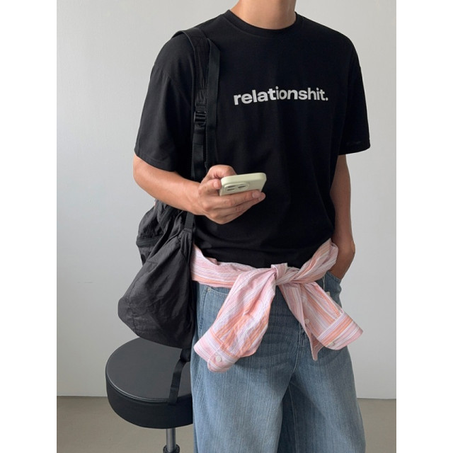 韓國🇰🇷寬鬆簡約印花短版短袖『韓國連線』