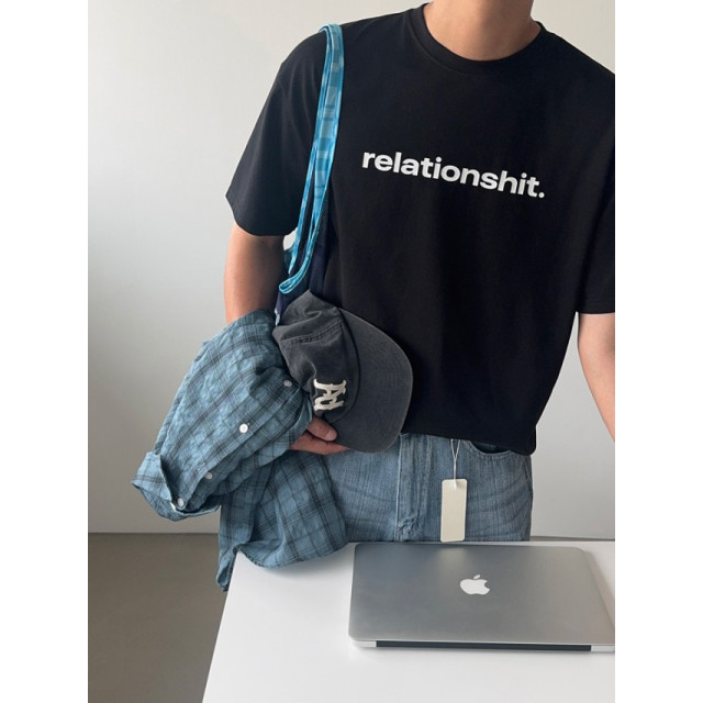 韓國🇰🇷寬鬆簡約印花短版短袖『韓國連線』