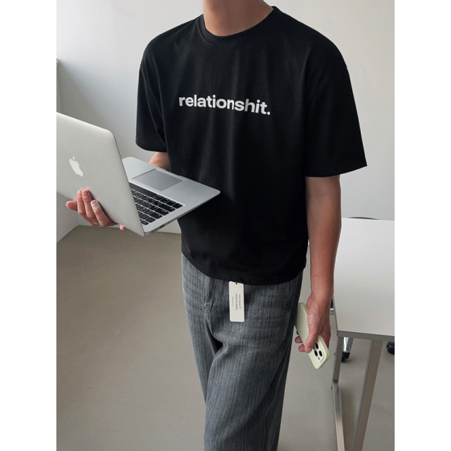 韓國🇰🇷寬鬆簡約印花短版短袖『韓國連線』